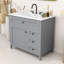 Meuble-lavabo compact autoportant avec rangement réglable, 4 tiroirs et lavabo en céramique-130039904