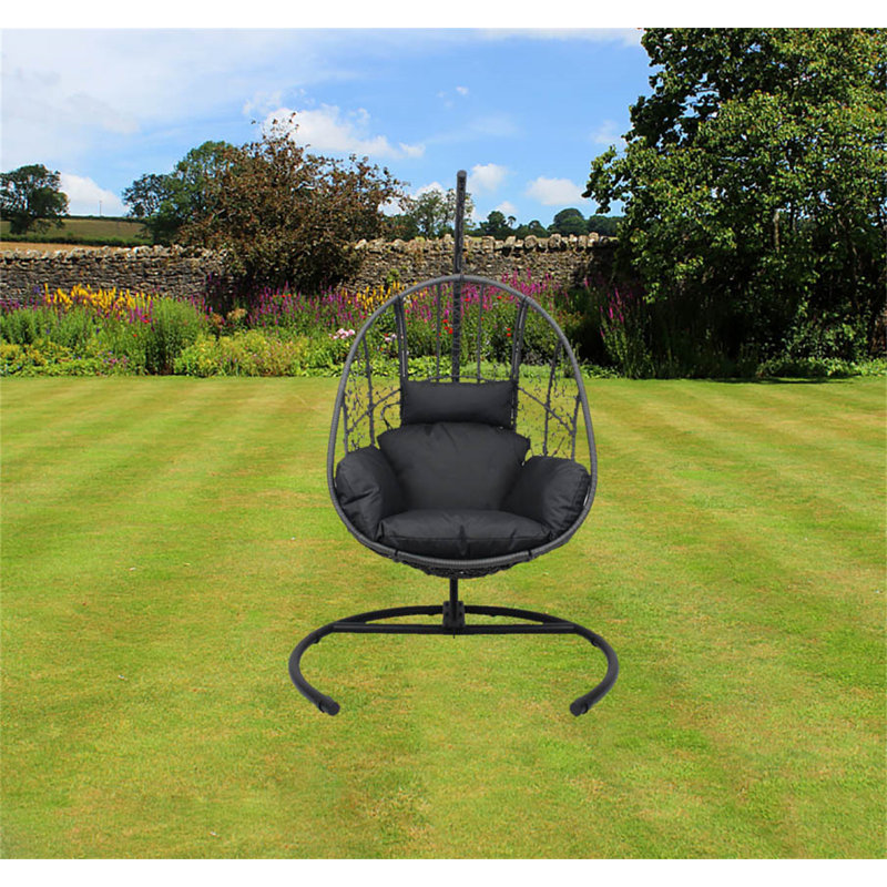 Fauteuil à œufs d'extérieur / d'intérieur, Noir