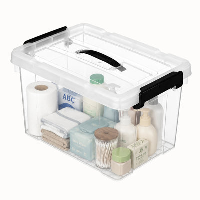 26 QT Plastic Bin Stackable Storage Box for Home Organization