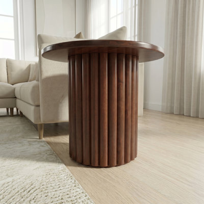Table de bout ronde en bois massif Camelot