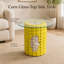 Corn Cob with Glass Top Resin Accent Side Table, 12.99 x 16.93 Inches, Yellow