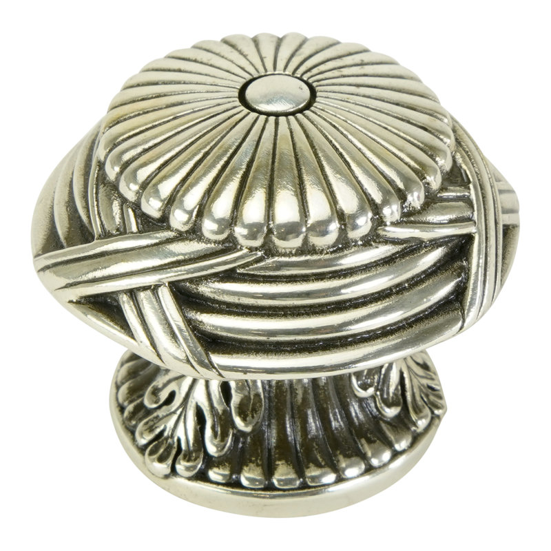 HYDE PARK KNOB PLATE, Burnish Silver, 1 1/2"