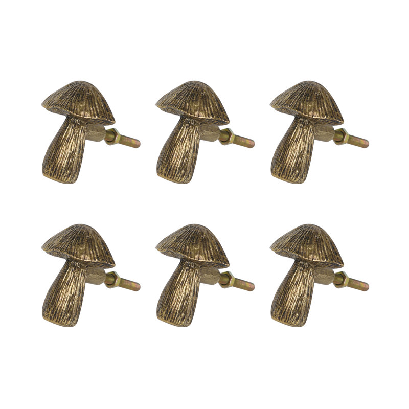 Ensemble de 6 boutons de rangement surdimensionnés pour champignon, Or / laiton antique