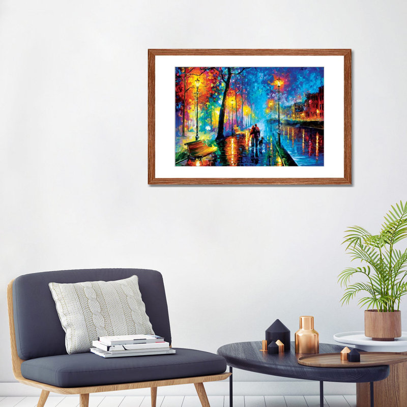 « melody of the night »-reproduction d’art sur toile tendue, H 18 po x l 26 po, Toile avec cadre flottant, Classic Wood