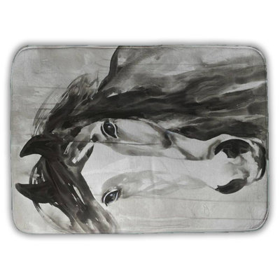 Beautiful wild horse Bath Mat with Non-Slip Backing - Quick Dry Memory Foam Bathroom Rug - Absorbent - Modern Plush Spa-Style - Machine Washable