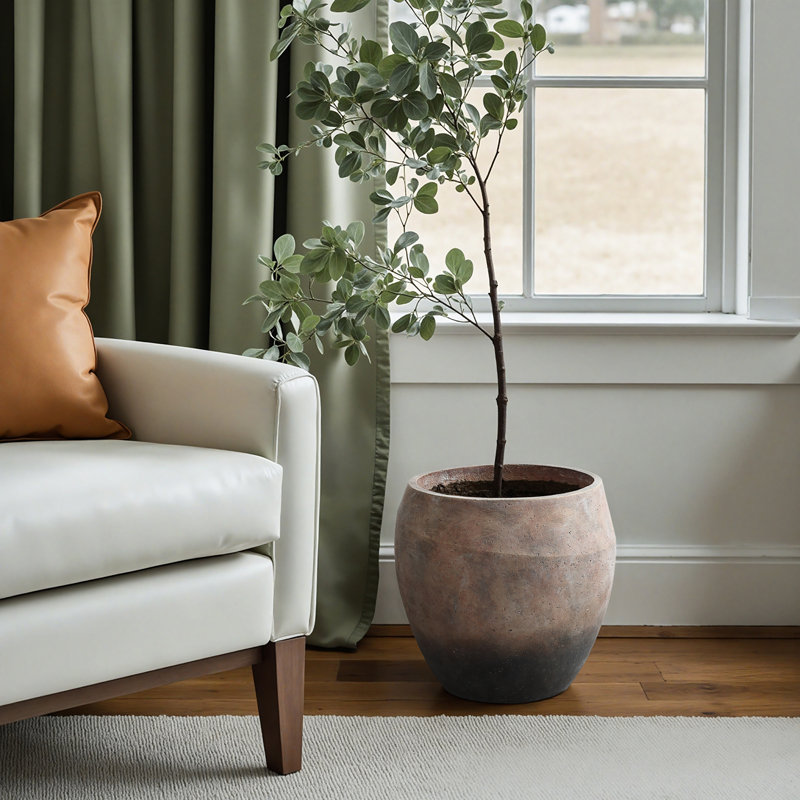 Pot de fleurs rond 14,2 po Dia
