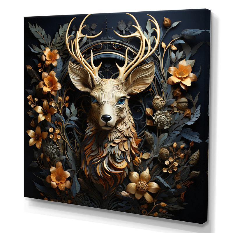 Deer Wonderers III - impressions sur toile, cerf, Toile tendue, H 30 po x l 30 po x P 1 po
