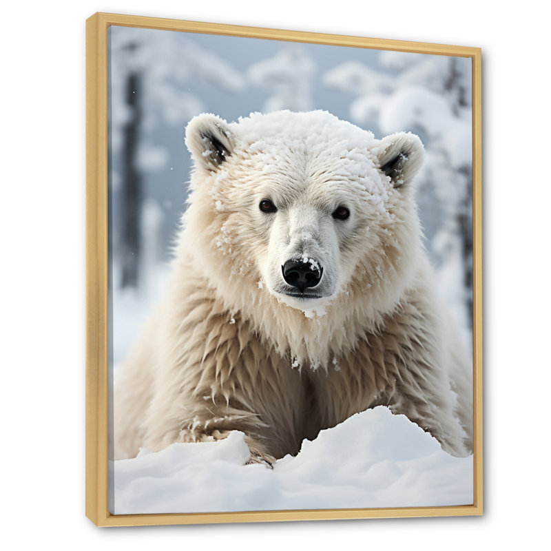 Beckah Alaska, rencontre polaire sur toile, Cadre naturel flottant, H 20 po x l 12 po x P 1 po