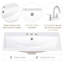 Comptoir de meuble-lavabo 24 po, céramique blanche avec finition lisse, 3 trous pré-percés pour robinet 4 po, profondeur 18 po, hauteur 6,6 po, comptoir en céramique blanche, 3 trous, se mélange avec