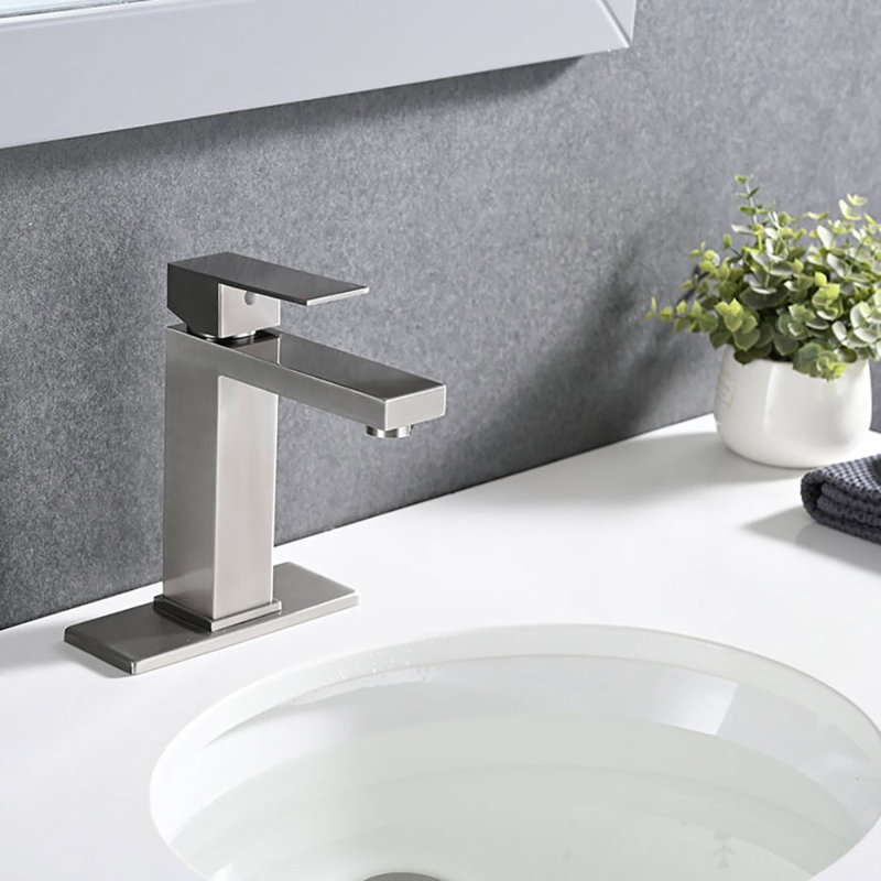 Robinet de salle de bain à un trou avec plaque de pont et ensemble de bonde