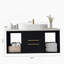 Meuble-lavabo mural avec lavabo ovale en céramique, conception flottante, armoire en bois massif multicouche, tiroirs à fermeture en douceur et rangement ouvert pour les salles de bain modernes