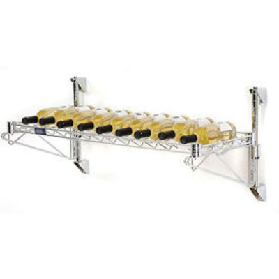 Wall Mounted Wine Bottle Rack in Silver