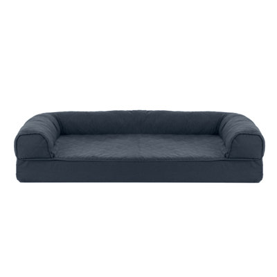 Quilted Orthopedic Bolster Sofa Pet Bed