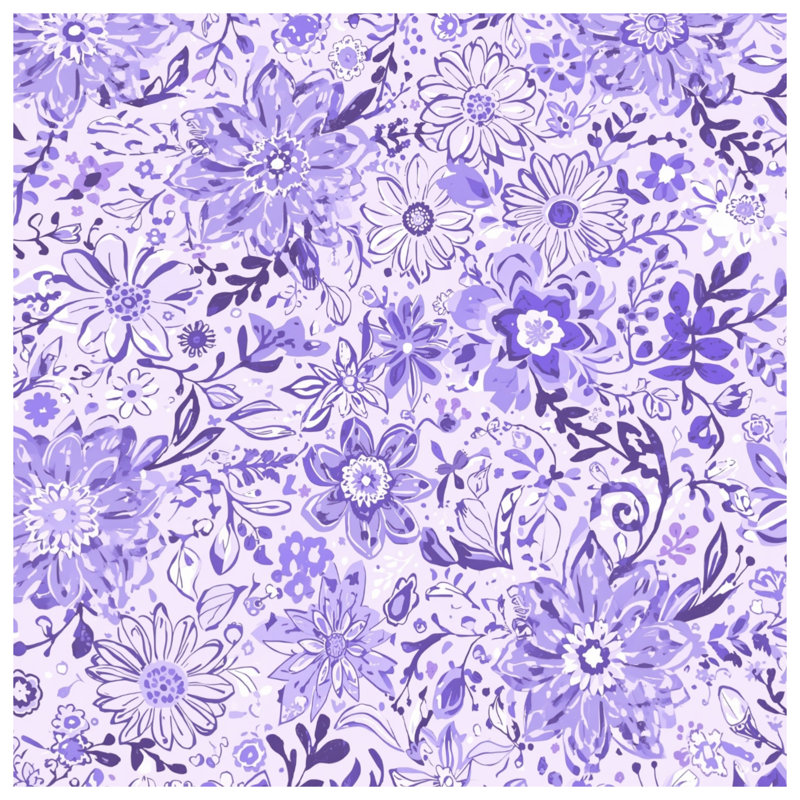 Housses de couette à motif floral mauve, Queen