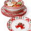 Ensemble de vaisselle de Noël 12 pièces avec boîte de couleur, bol et assiettes pour 4 personnes ALOFMO