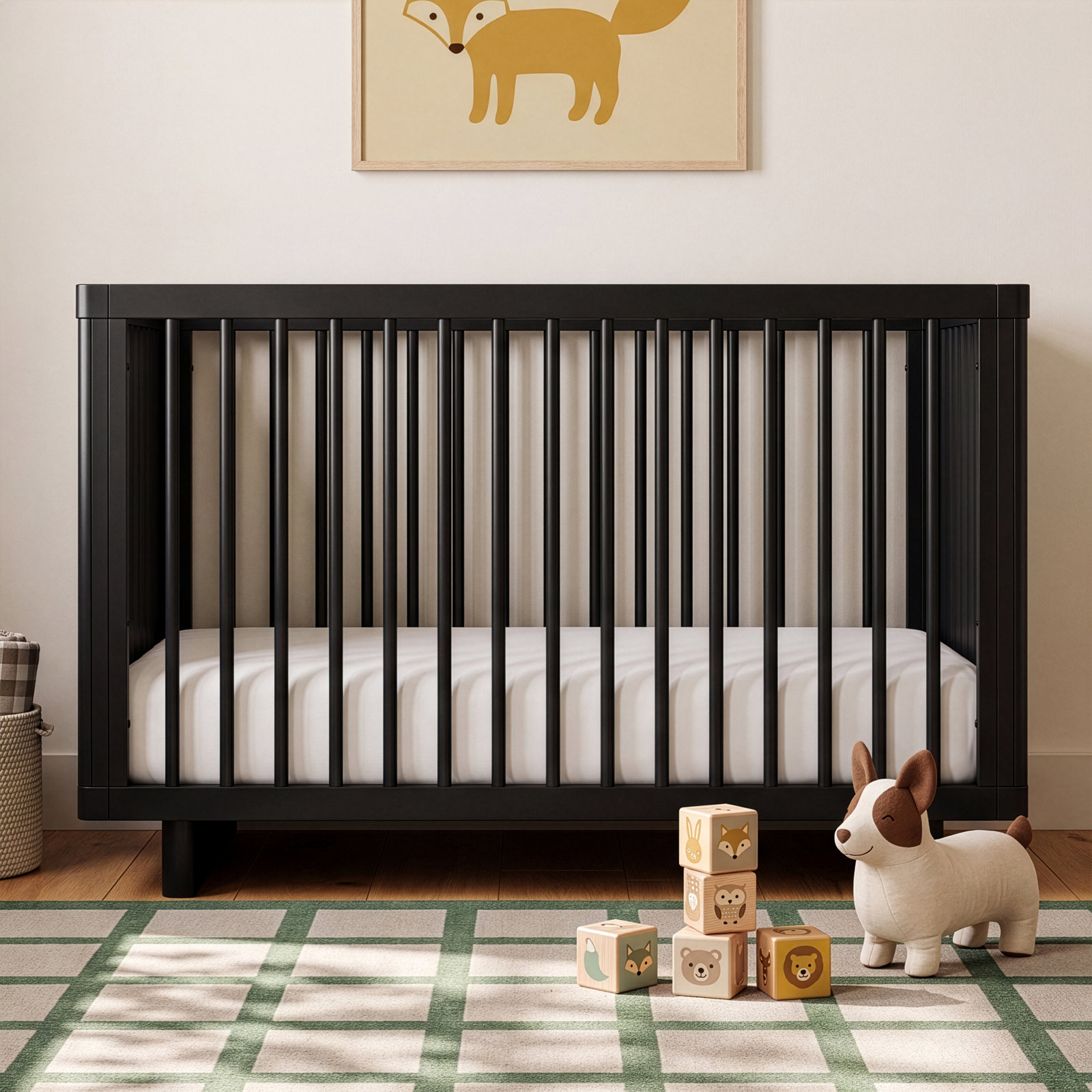Kyoto Pine 3-in-1 Convertible Crib, Black