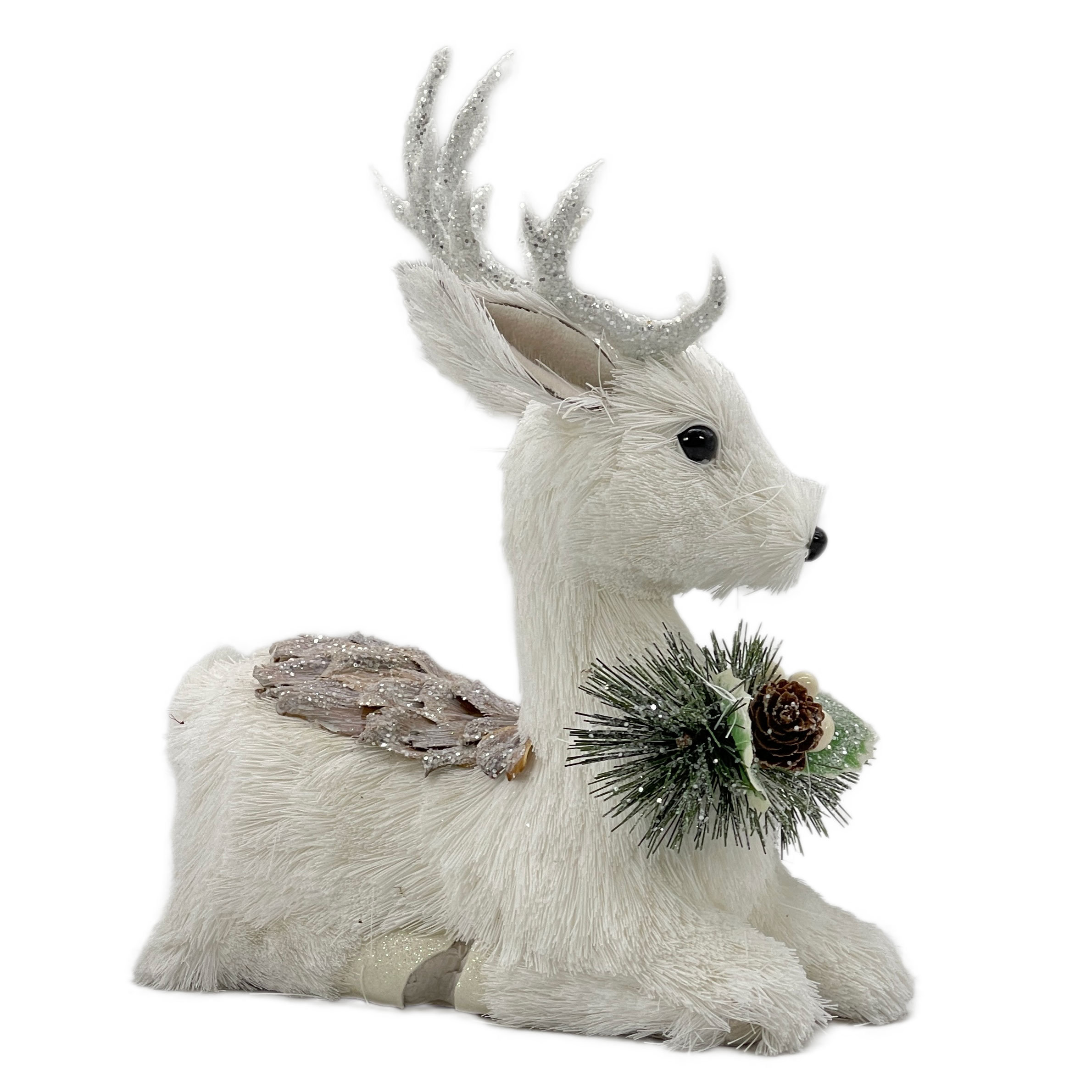 The Holiday Aisle® White Christmas Reindeer Decor 10"