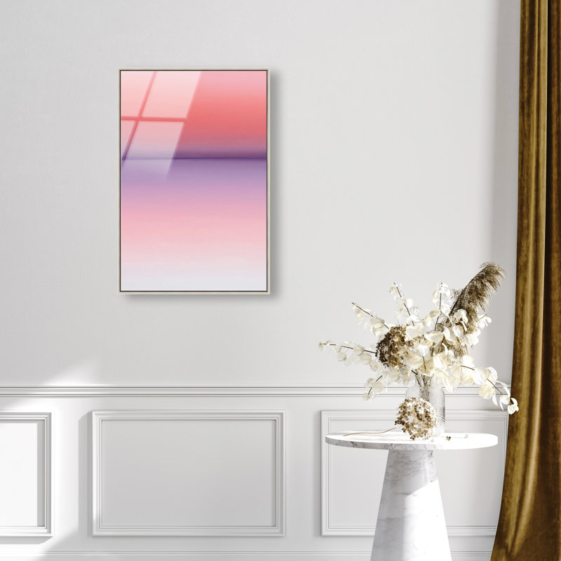 Peach Coastline II Print by Oliver Gal, 55"H x 37"W, Silver Floater Frame