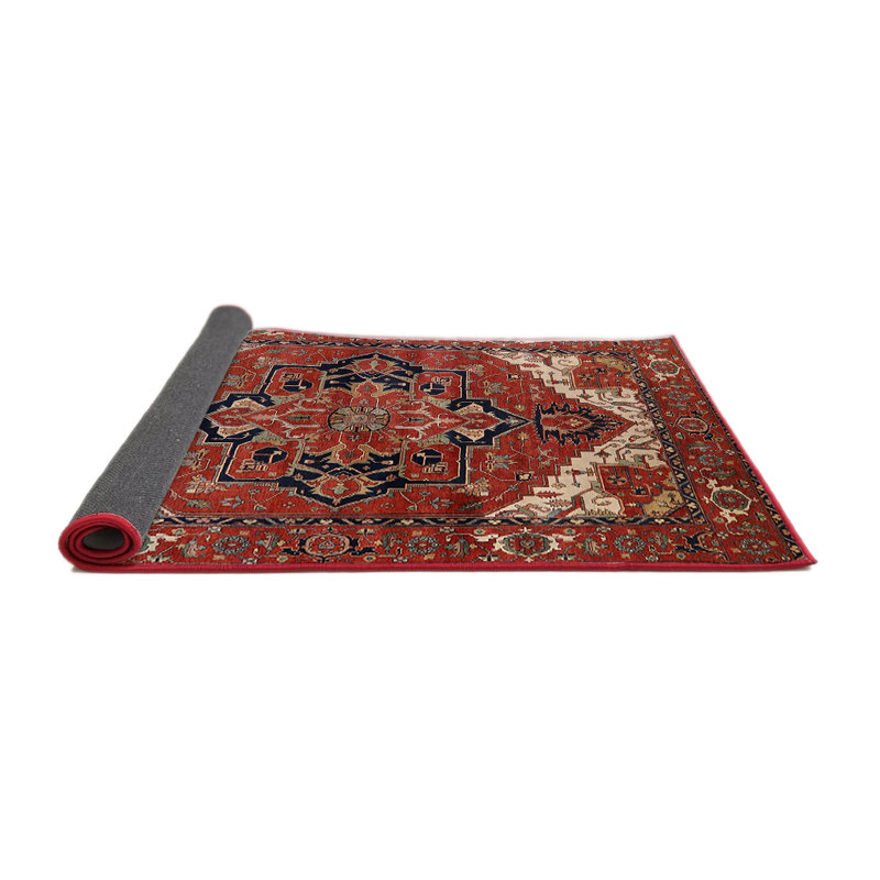Tapis oriental orange / bleu marine, Rond 4 pi