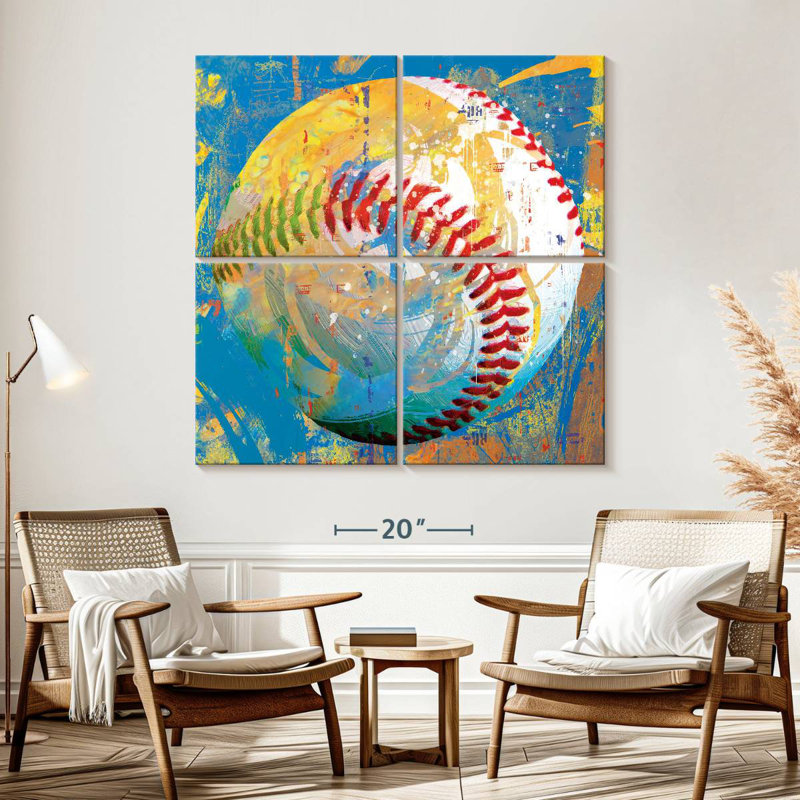 Sireci Baseball Paint Splash, 57" H x 57" W