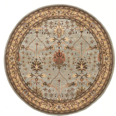 Tapis bleu en laine touffeté à la main Morris
