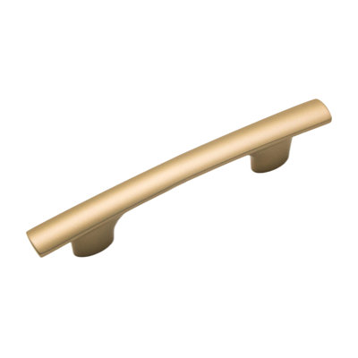 Heritage Designs Swell Bar Pull - 3-3/4" Center to Center Cabinet Pull Brushed Golden Brass - Transitional Hardware for Drawers & Cabinets