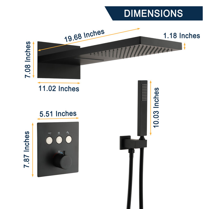 All-In-One Kit with Rough in-Valve, Matte Black