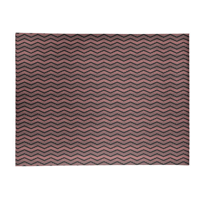 Tapis rouge/brun ondulé chevrons