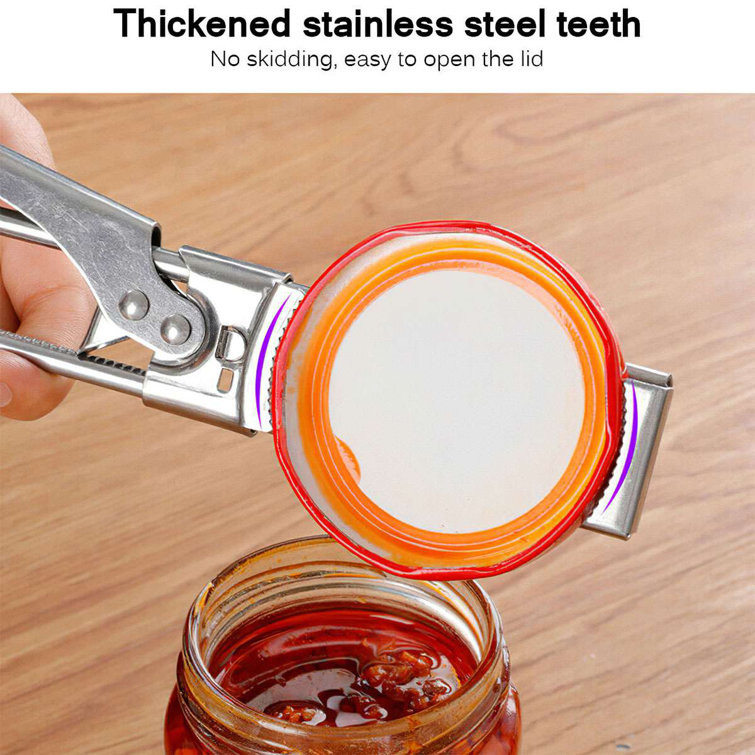 Stainless Safety Side Cut Manual Can Opener & Adjustable Jar Lid Bottle  opener
