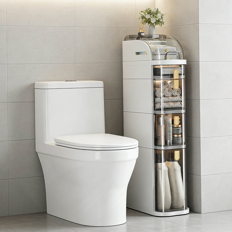 Bathroom Floor Cabinet, 5-Tier Narrow Bathroom Storage Cabinet For Small Space
