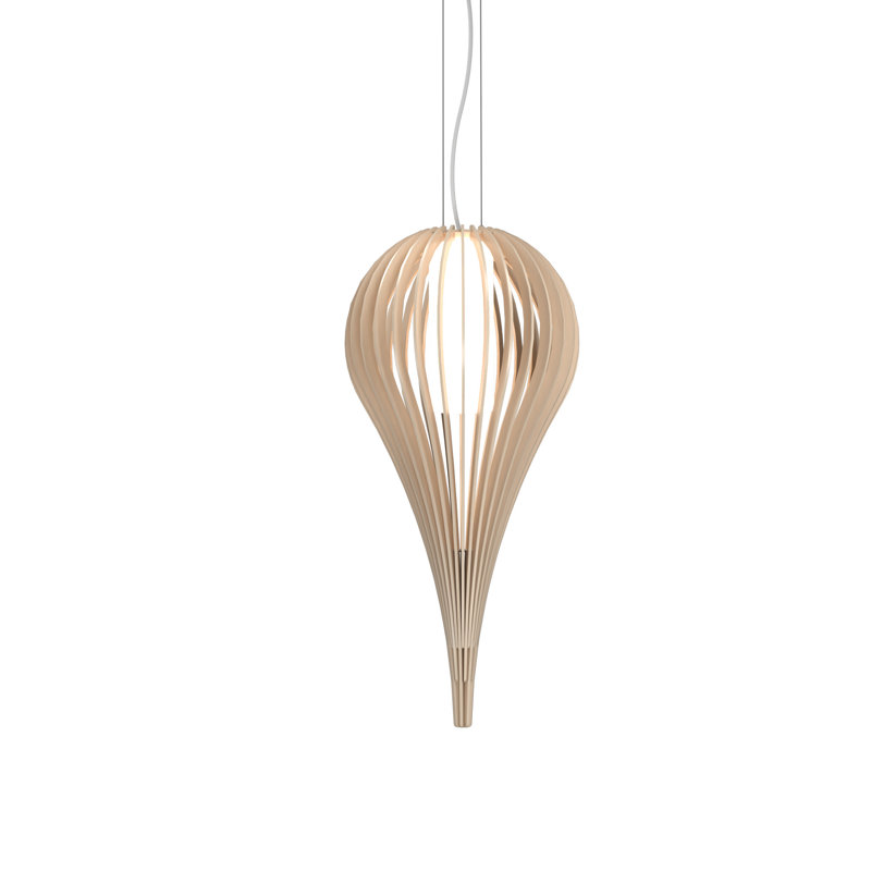 Luminaire suspendu unique à 1 lumière Cache, H 23,62 po x l 12,6 po x P 12,6 po, Cappuccino biologique