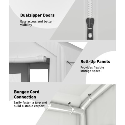 Replacement Cover & Sidewalls for 10x20/13x20 FT Carport Frame, Outdoor Shelter