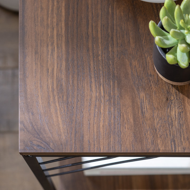 Table de bout traîneau avec rangement Huckstep, Noyer foncé