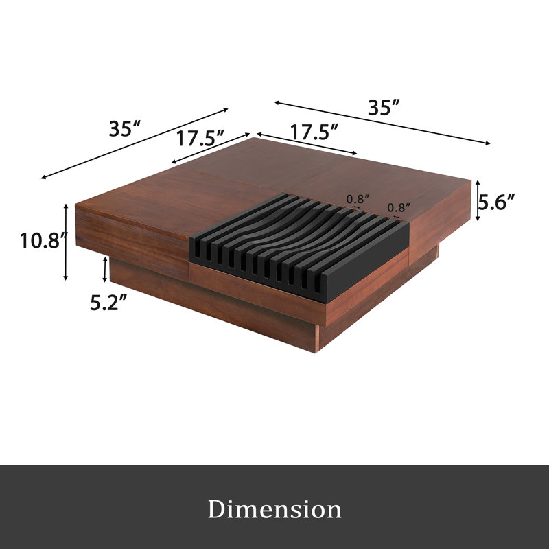 TABLE BASSE DE RANGEMENT EN BOIS ACACIA