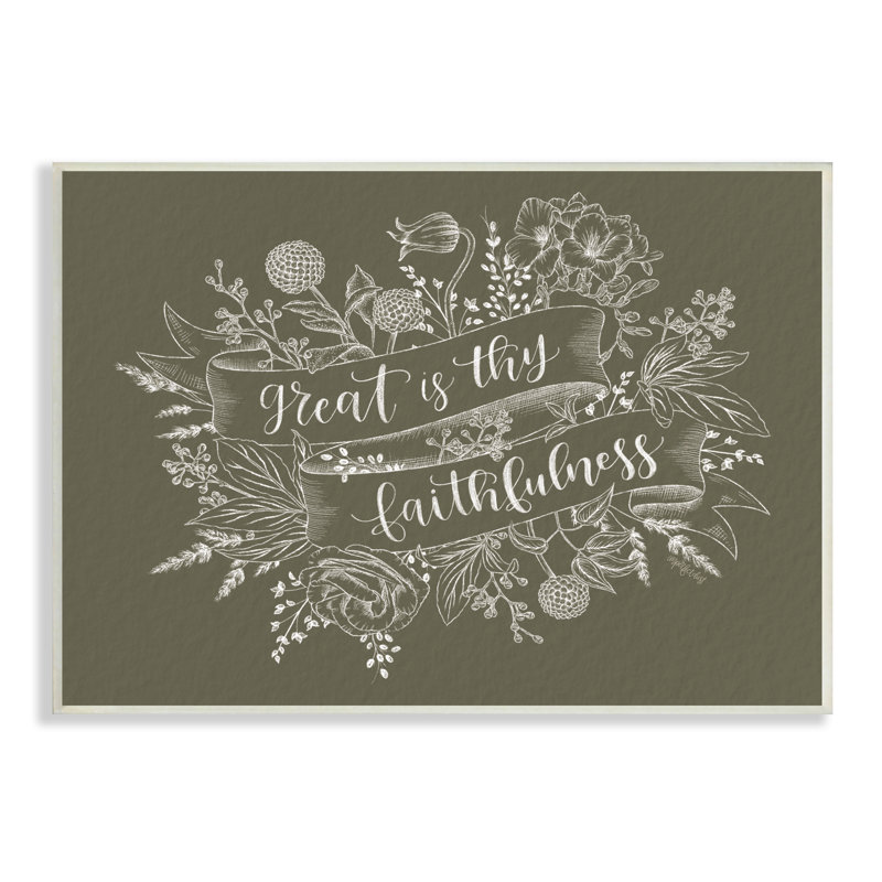 Bordure botanique «Great Is Thy Faithfulness» par Imperfect Dust - impression, Plaque murale, L 15 po x H 10 po
