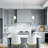 Sawtelle 2-Light Dimmable Modern Brass Linear Chandelier with Cloud Shades