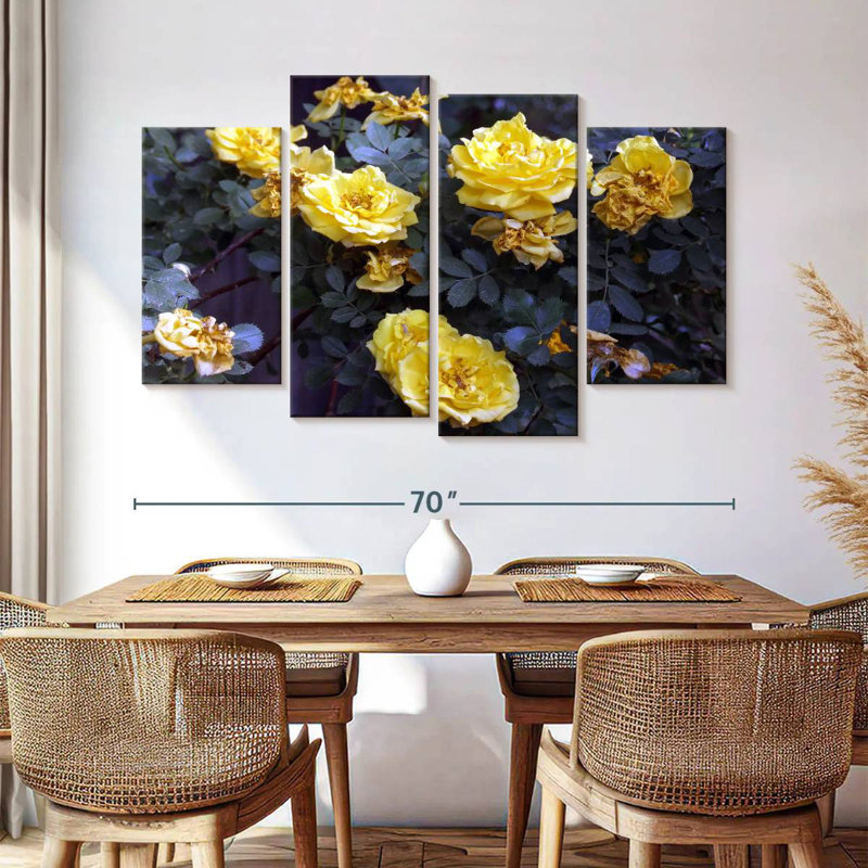 Harnek Yellow Roses Bush, 42'' H x 68'' W