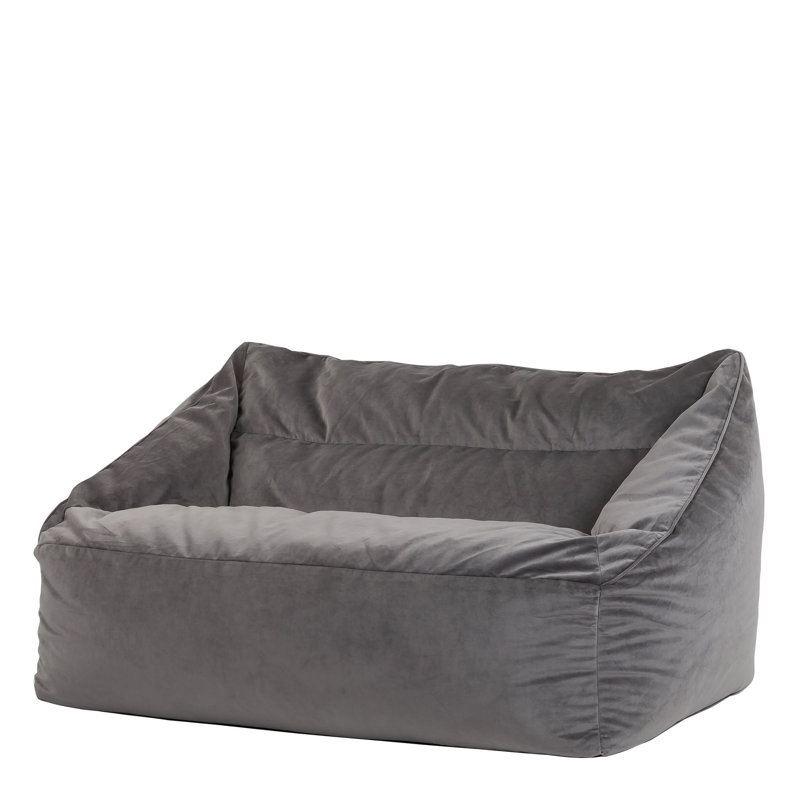 Cecilia Velvet Sofa Bean Bag, Charcoal Grey