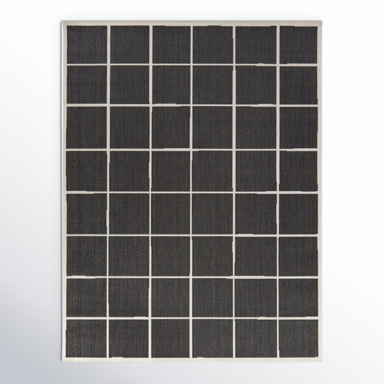 Messier Charcoal Modern Geometric Indoor/Outdoor Area Rug