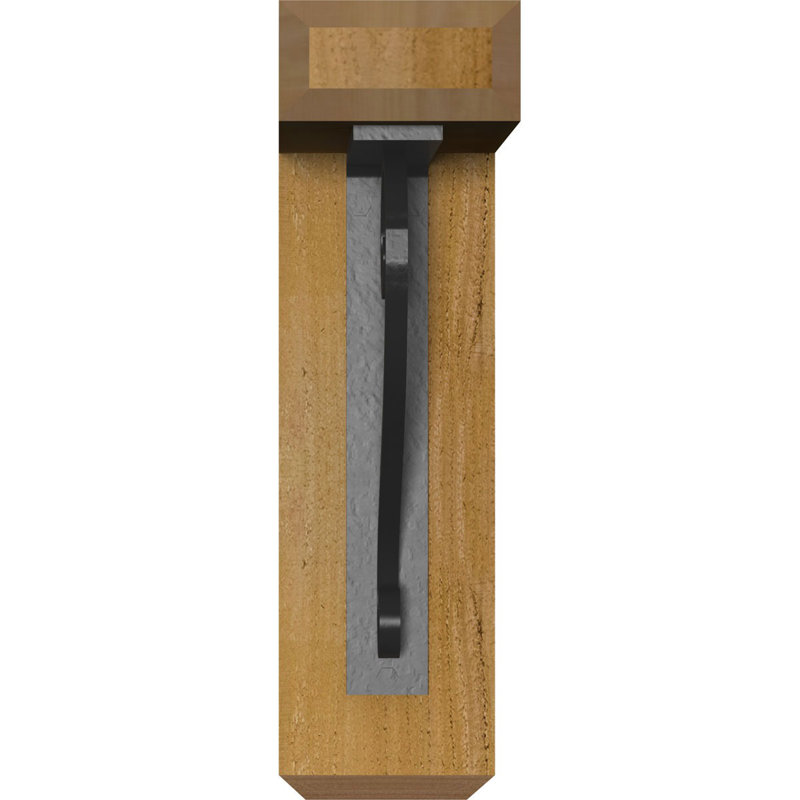 Support de fer Edwards, H 16 po x P 14 po, Cèdre rouge de l'Ouest l 4 po x T 2 po (sciage br