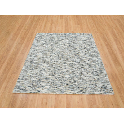 6'2" x 6'0" New Hand Loomed Beige Wool Square Oriental Rug - MOA10265436