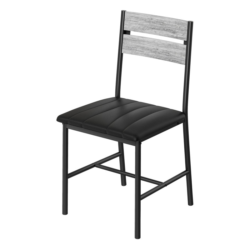 Ensemble de 4 chaises de salle à manger rembourrées Industrial, dossier ergonomique et pieds en métal, gris, 4, Gris