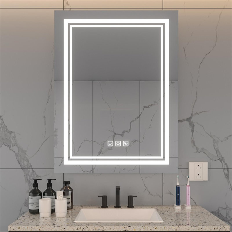 Miroir de salle de bain mural à DEL, 32 po x 24 po