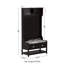 Arbre d'entrée 3 en 1 avec 2 tiroirs de rangement et 4 portemanteaux, banc de rangement pour chaussures en bois avec coussin de siège rembourré, banc de vestibule avec tablette de rangement supérieure (noir)
