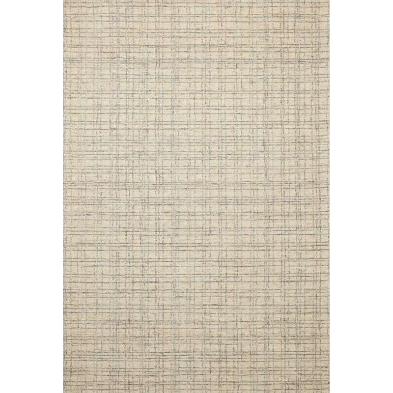 Tapis à carreaux antique / brume Chris Loves Julia x Loloi Polly, Rectangle 8 pi 6 po x 11 pi 6 po