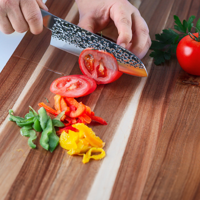 Swiss Diamond 7" Hammered Santoku Knife