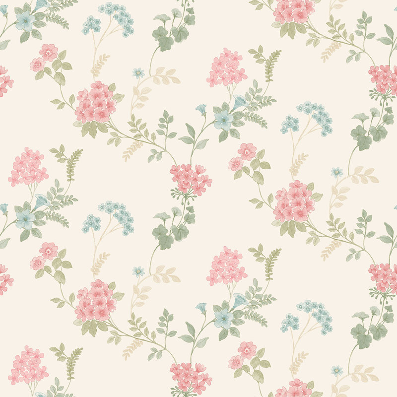 Garretson 1000cm x 52.8cm Satin Wallpaper Roll, Pink/Beige