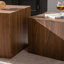 Ensemble de 2 tables basses gigognes en noyer, ensemble de tables d'appoint modernes en bois aggloméré à grain de bois pour petites pièces