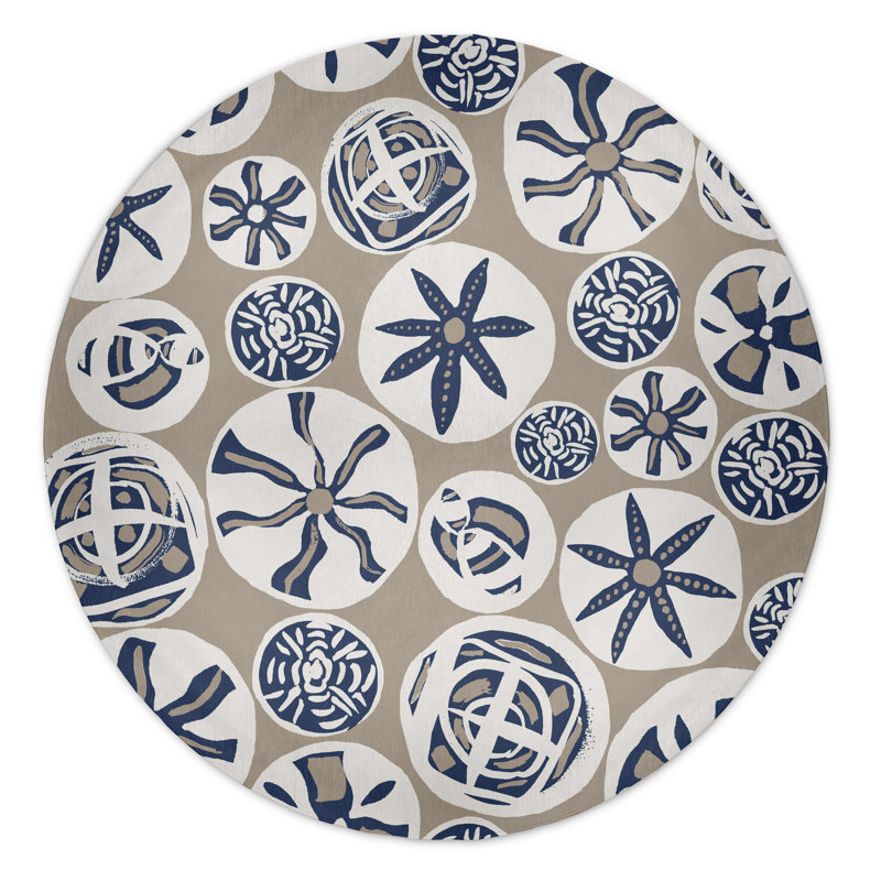 Alcesta Chenille Geometric Indoor Rug, Round 5'