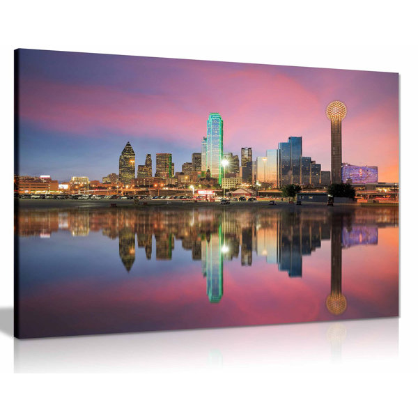 Ebern Designs Dallas Texas Skyline - Wrapped Canvas Print | Wayfair.co.uk